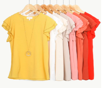 Solid Ruffle Blouse | S-XL Only $18.99 + FREE Shipping! (Reg. $27.99)