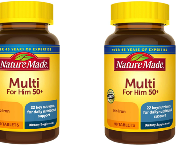 Nature Made Men’s Multivitamin 50+ Tablets with Vitamin D, 90 Count Only $5.31 Shipped! (Reg. $12.50)