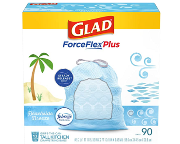 Glad Glad Forceflexplus Tall Kitchen Drawstring Trash Bags -13 Gallon (90 Count) Only $12.74!
