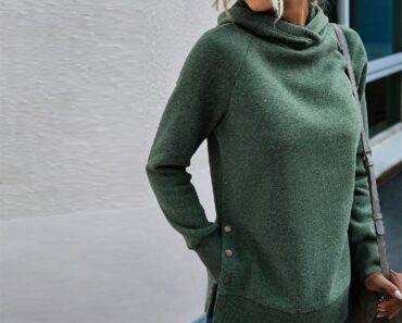 Button Sides Hoodie Sweater – Only $36.99!