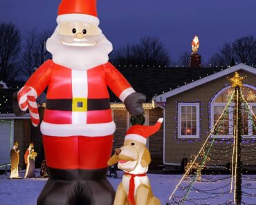 Lighted Santa Claus with Dog Inflatable – Only $42.49!