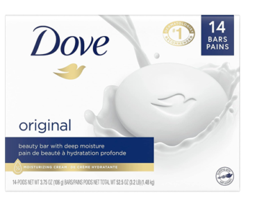 Dove Beauty Bar Original Made With 1/4 Moisturizing Cream – Pack of 14 – Just $9.00!