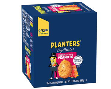 Planters Sweet and Spicy Dry Roasted Peanuts, 18-Pack – Just $4.15!