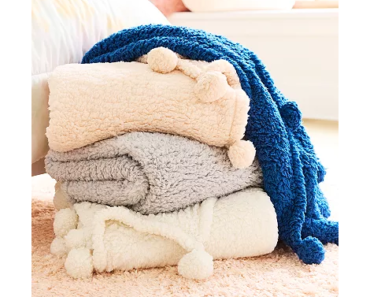 The Big One Kids Sherpa Pom Throw – Just $8.49! KOHL’S BLACK FRIDAY SALE!