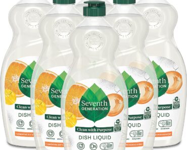 Seventh Generation Dish Liquid Soap, Clementine Zest Lemongrass Scent (Pack of 6) – Only $15.61!