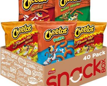 Cheetos Cheese Flavored Snacks Variety Pack, (Pack of 40) – Only $15.28! Cheetos Cheese Flavored Snacks Variety Pack, (Pack of 40) – Only $15.28!