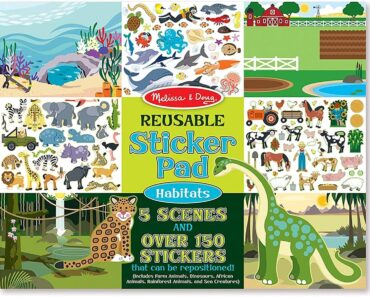 Melissa & Doug Reusable Sticker Pad: Habitats, 150+ Reusable Stickers – Only $4.87!
