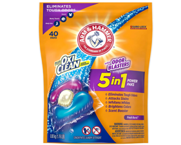Arm & Hammer Plus OxiClean With Odor Blasters 5-IN-1 Power Paks Laundry Detergent – 42 ct – Pack of 4 – Only $19.79!