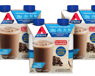 Atkins Dark Chocolate Royale Protein-Rich Shake, Gluten Free, Keto-Friendly, 12 Count – Just $11.19!