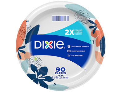 Dixie Paper Plates, 8 1/2 inch, Dinner Size Printed Disposable Plate, 90 Count – Just $5.03!