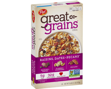 Post Great Grains Raisins, Dates & Pecans Whole Grain Cereal – Just $2.63!