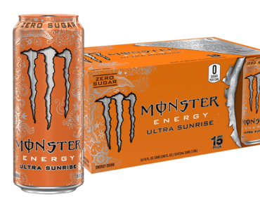 Monster Energy Ultra Sunrise, Sugar Free Energy Drink, 16 Ounce (Pack of 15) – Just $13.74!
