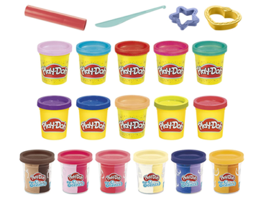 Play-Doh Sparkle and Scents Variety Pack of 16 Cans of Modeling Compound and 4 Tools – Just $6.39!
