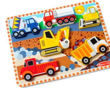 Melissa & Doug Construction Vehicles Wooden Chunky Puzzle – Just $5.00!