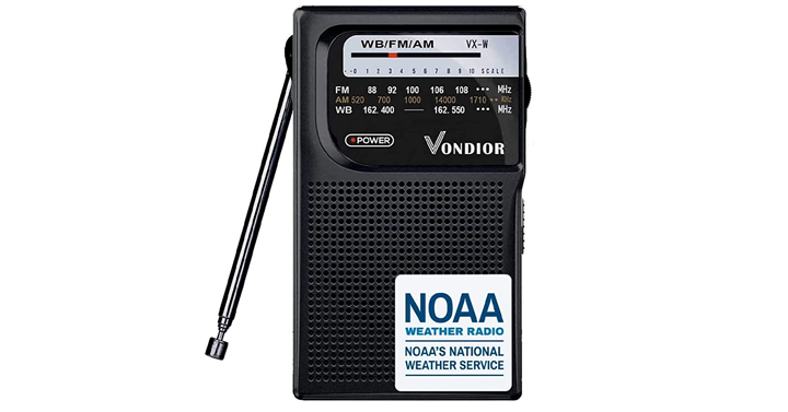 Portable NOAA Weather Radio, Battery Operated Emergency NOAA/AM/FM ...