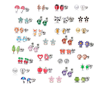 30 Pairs Stainless Steel Mixed Stud Earrings Set – Just $14.95! Arrives before Christmas