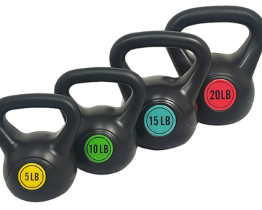 BalanceFrom Wide Grip Kettlebell Exercise Fitness Weight Set, 4-Pieces: 5lb, 10lb, 15lb and 20lb Kettlebells – Just $25.99!