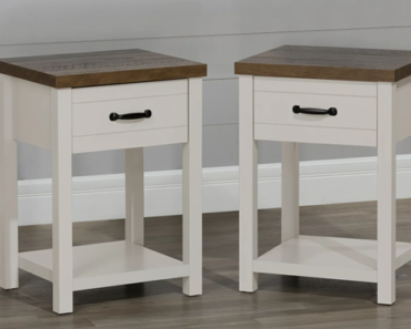 Hillsdale Lancaster Farmhouse Oak Top 1 Drawer Nightstand, Set of 2 – Just $88.00!