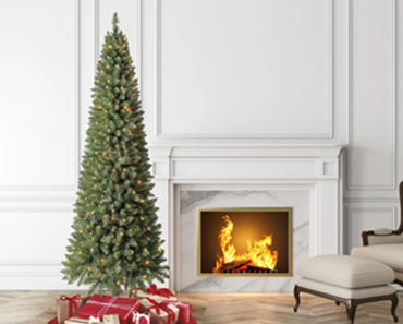 7 ft Pre-Lit Brinkley Pencil Pine Artificial Christmas Tree – Just $43.00! Holiday Clearance!