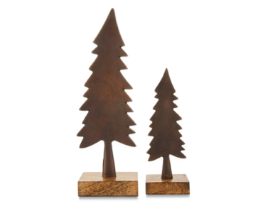 Brown Wood Christmas Tree Tabletop Decor Bundle – Just $9.00! Holiday Clearance!