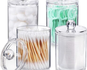 Bathroom Plastic Jar Set (Pack of 4) – Only $7.98! Prime Member Exclusive!
