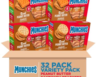 Munchies Sandwich Crackers, Assorted Peanut Butter Variety Pack (Pack of 32) – Only $11.99!