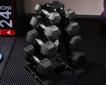 BalanceFrom 100LB Rubber Coated Hex Dumbbell Weight Set – Only $99.99!