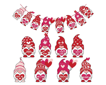 16 Pcs Valentines Gnome Heart Felt Garland – Just $7.99!