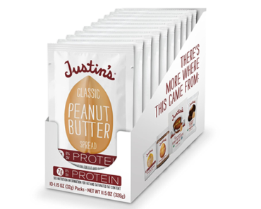 JUSTIN’S Classic Gluten-Free Peanut Butter Spread Squeeze Packs, 1.15 Ounce (10 Pack) – Just $7.25!