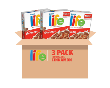 Life Breakfast Cereal, Cinnamon, 13 Ounce (Pack of 3) – Just $6.07!