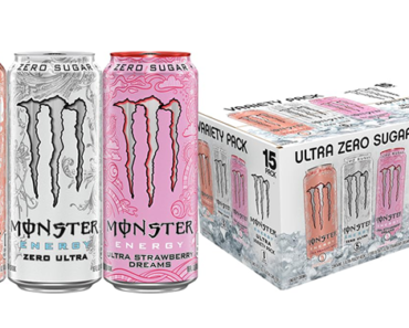 Monster Energy Ultra Variety Pack, Sugar Free Energy Drink, 16 Ounce – Pack of 15 – Just $13.74! Another new coupon!