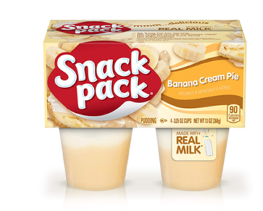 Snack Pack Banana Cream Pie Pudding Cups, 4 Count, 12 Pack – Just $9.50!