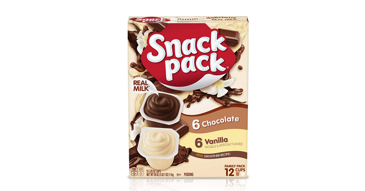 Snack Pack Chocolate and Vanilla Flavored Pudding Cups Family Pack, 12 ...