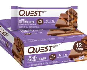 Quest Nutrition Caramel Chocolate Chunk Protein Bars, 12 Count – Just $15.29!