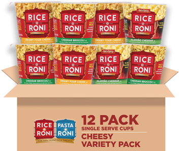 Rice-a-Roni Cheesy Cups, 3-Flavor Variety Pack, Pack of 12 – Just $8.14!