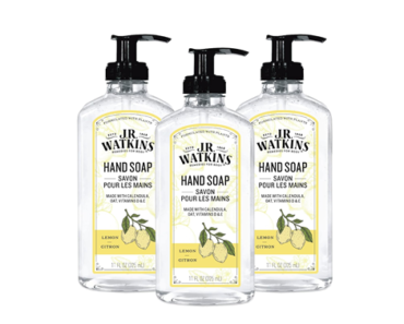 J.R. Watkins All Natural Hand Soap, Lemon, 11 fl oz, 3 Pack – Just $6.39!