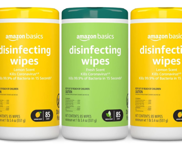 Amazon Basics Disinfecting Wipes, 85 Count (Pack of 3) – Just $8.43!