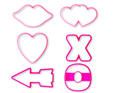 Valentine’s Day 6-Piece Pink Plastic Cookie Cutter Set, Multiple Shapes – Just $1.97!