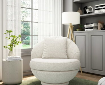 Hillsdale Boulder Upholstered Swivel Storage Chair – Only $150!