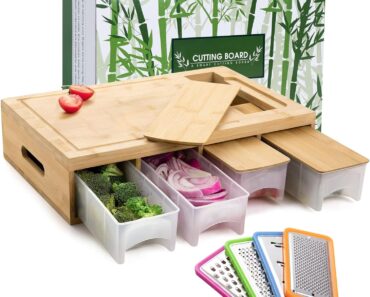 SHINESTAR Bamboo Cutting Board with Containers – Only $30.49!