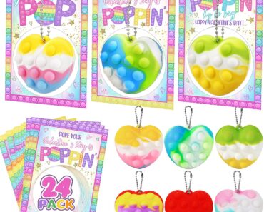 Valentine’s Bubble Pop Keychains (24 Pack) – Only $9.49!