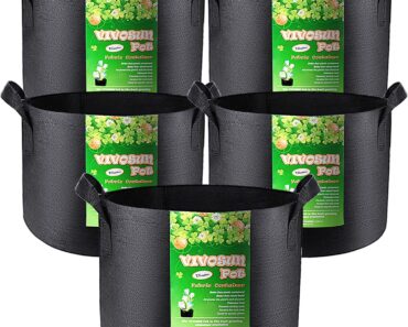 VIVOSUN15 Gallon Plant Grow Bags (5-Pack) – Only $15.39!
