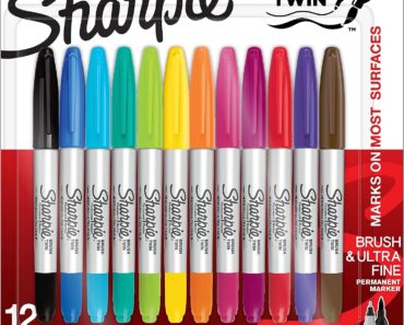 SHARPIE Brush Twin Permanent Markers (12 Count) – Only $10.10!