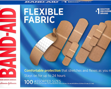 Band-Aid Brand Flexible Fabric Adhesive Bandages Assorted Sizes, 2 x 100 Ct – Just $11.40!