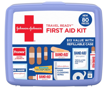 Band-Aid Travel Ready Portable Emergency First Aid Kit – 80 Pieces – Just $6.52!