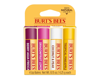 Burt’s Bees 100% Natural Moisturizing Lip Balm – Berry Agua Fresca, Dragonfruit Lemon, Coconut and Pear, and Tropical Pineapple – Just $5.70!