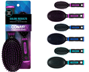 Conair Hair Brush 2-Piece Set with Rubber-Grip Handles – $5.75!