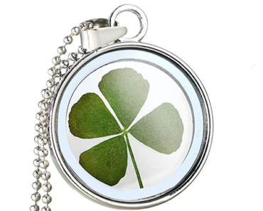 Pressed Four Leaf Clover Necklace – Just $9.48!