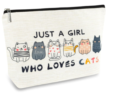 Girl Who Loves Cats Makeup Bag – Just $7.30!