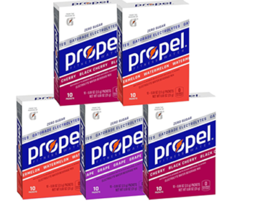 Propel Powder Packets, 3 Flavor Variety Pack -10 Count, Pack of 5 – Just $12.00!